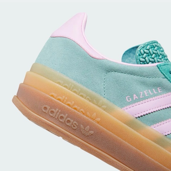NEW adidas Gazelle Platform Sneaker in Mint Green & Light Pink - Picture 3 of 7